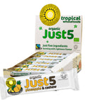 Front of organic Just 5 bar overlapping display case of the same bars