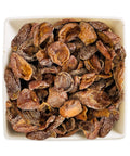 white square bowl filled with sundried apricots
